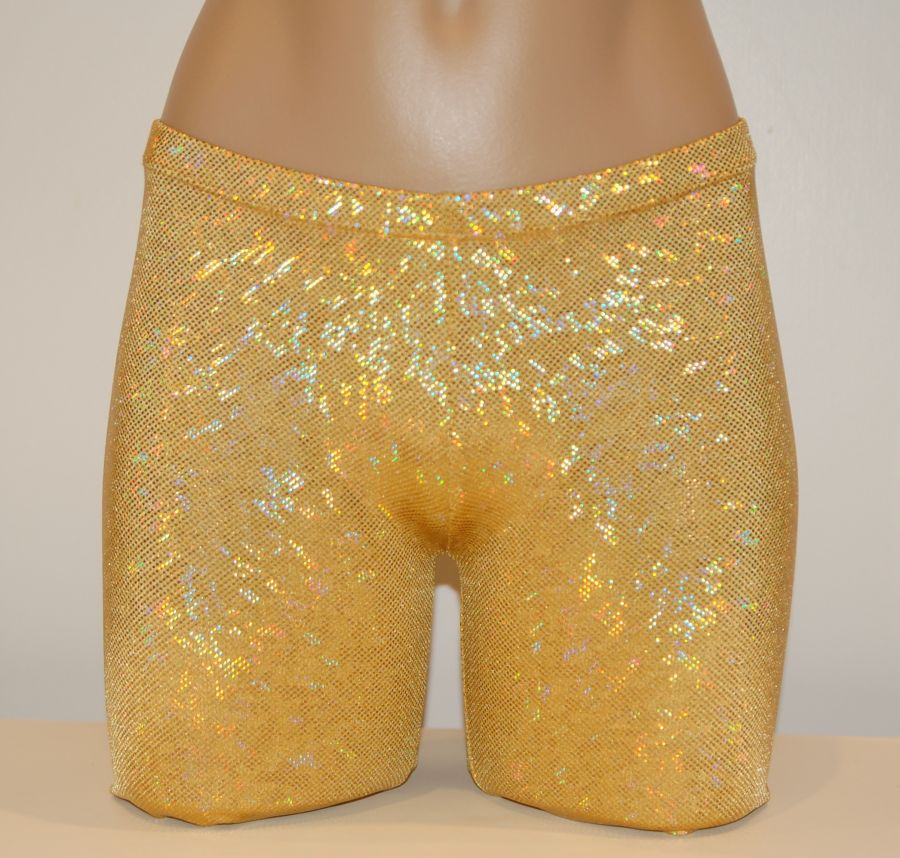 Gold Metallic WOMEN S GIRLS Spandex Compression Shorts