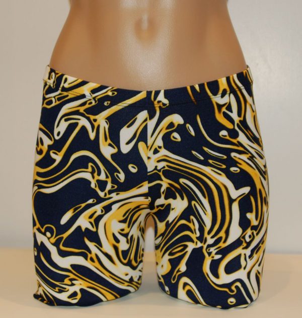 Raindance:  Navy and Athletic Gold - WOMEN'S/GIRLS-Spandex Compression Shorts