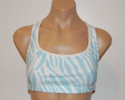 Columbia Blue and White Zebra Sports Bra - Bskinz