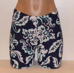 Navy and Green Floral - WOMEN'S/GIRLS-Spandex Compression Shorts