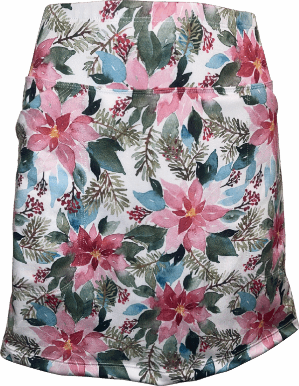 Pretty Poinsettias Golf Skort